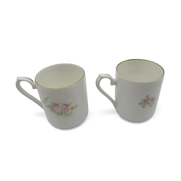 SPRINGFIELD Floral MUGS Set of 2 Gold Trim England Vintage - Picture 3 of 10